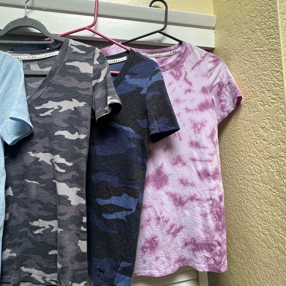 6 Victoria Secret PINK T-Shirt, Sleep Shirt Lot Sz XS - Picture 4 of 15